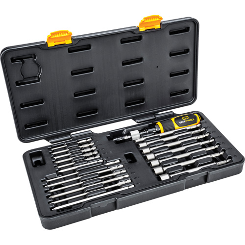 20 Pc. 1/4" Drive Torque Screwdriver Set, 10 - 50 in. lbs. Torque Range, 16" Length Rock Safety Industrial Ltd