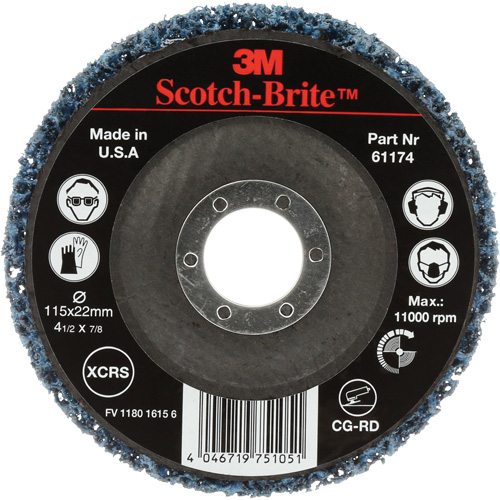 Disque de nettoyage et de d&eacute;capage Scotch-Brite, 4-1/2" dia., Grain Extra grossier, Carbure de silicium Rock Safety Industrial Ltd