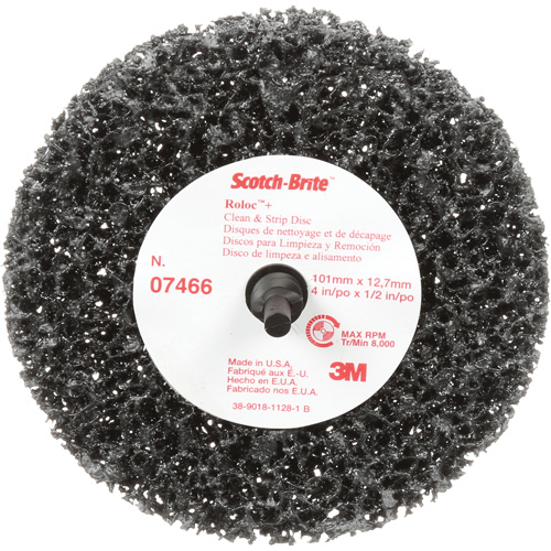 Disque de nettoyage et de d&eacute;capage Clean and Strip Roloc Scotch-Brite, 4" dia., Grain Extra grossier, Carbure de silicium Rock Safety Industrial Ltd