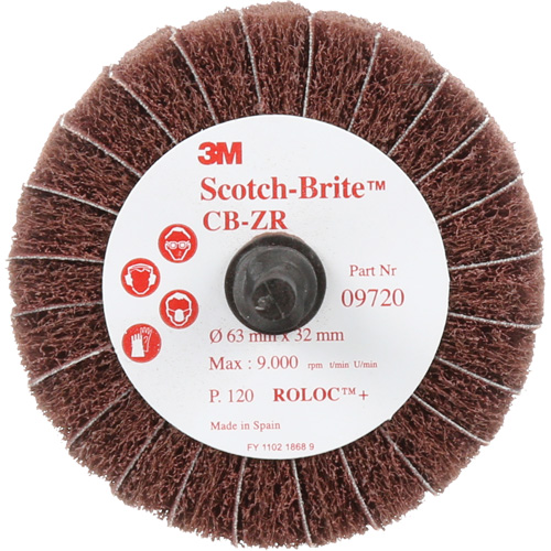 Scotch-Brite Combi-Wheel, 2-1/2" Dia., 120 Grit, Aluminum Oxide Rock Safety Industrial Ltd