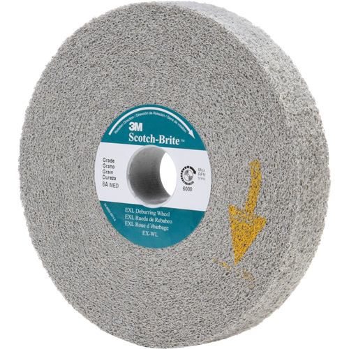 Meules d'&eacute;barbage EXL Scotch-Brite, 6" x 1", Arbre de 1", Oxyde d'aluminium Rock Safety Industrial Ltd
