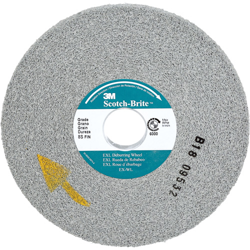 Scotch-Brite EXL Deburring Wheel, 6" x 1/2", 1" Arbor, Silicon Carbide Rock Safety Industrial Ltd