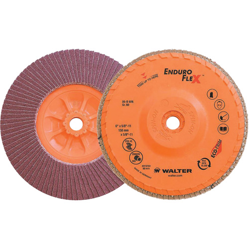 Enduro-Flex Flap Disc, 6" x 5/8"-11, Type 27, 60 Grit, Zirconia Alumina Rock Safety Industrial Ltd