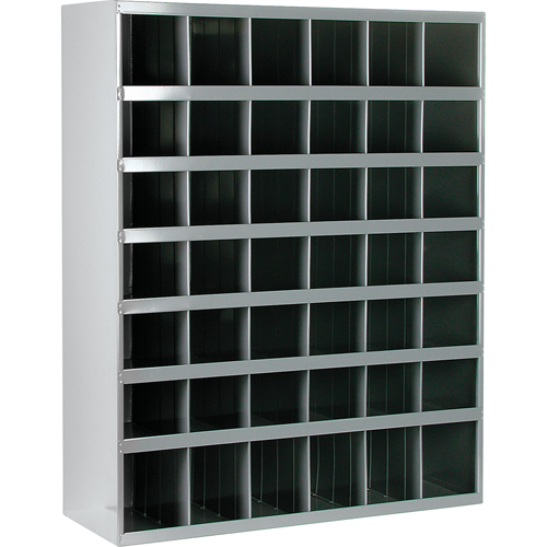 Steel Storage Bin Cabinet, 33-3/4" W x 12" D x 42" H, Grey Rock Safety Industrial Ltd