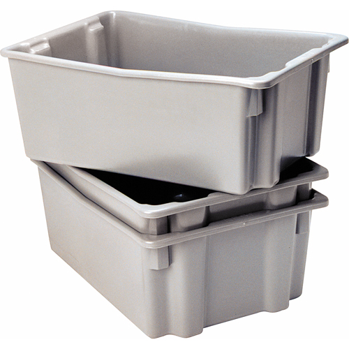 Contenants Stack-N-Nest Polylewton, 10,5" x 26,1" x 18,7", Gris Rock Safety Industrial Ltd