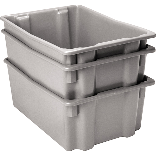 Contenants Stack-N-Nest Polylewton, 10,5" x 26,1" x 18,7", Gris Rock Safety Industrial Ltd