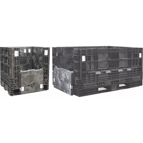 Conteneurs repliables en poly&eacute;thyl&egrave;ne, 48" lo x 45" la x 34" h, Noir Rock Safety Industrial Ltd
