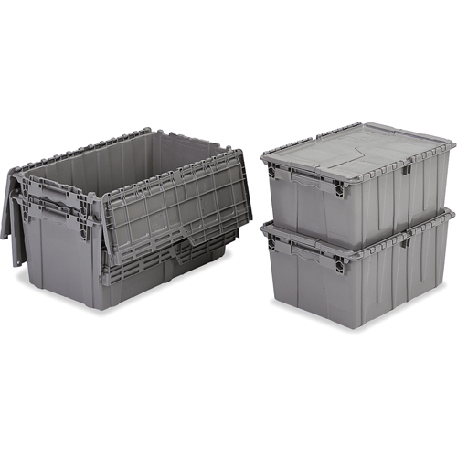 Contenants de distribution Flipak en plastique poly&eacute;thyl&egrave;ne (PE), 11,8" x 9,8" x 7,7", Gris Rock Safety Industrial Ltd