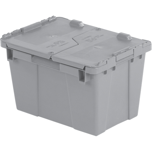 Contenants de distribution Flipak en plastique poly&eacute;thyl&egrave;ne (PE), 15,2" x 10,9" x 9,7", Gris Rock Safety Industrial Ltd