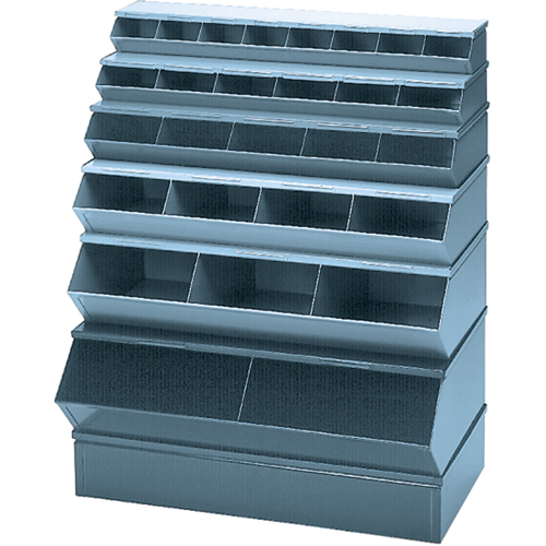 Bacs sectionnels superposables, Cap. 100 lb, 37" la x 12" p x 4-1/2" h, Bleu Rock Safety Industrial Ltd