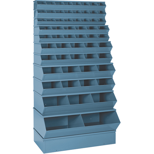 Bacs sectionnels superposables, Cap. 100 lb, 37" la x 8" p x 4-1/2" h, Bleu Rock Safety Industrial Ltd
