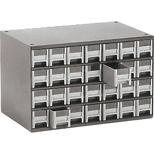Modular Parts Cabinets, Steel, 28 Drawers, 17" x 10-9/16" x 2-2/16", Grey Rock Safety Industrial Ltd