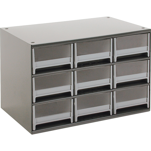 Modular Parts Cabinets, Steel, 9 Drawers, 17" x 10-9/16" x 3-1/16", Grey Rock Safety Industrial Ltd
