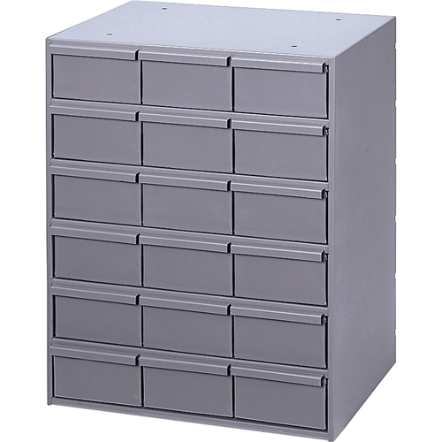 Casiers &agrave; tiroirs industriels, 18 tiroirs, 17-1/4" la x 11-5/8" p x 21-1/4" h, Gris Rock Safety Industrial Ltd