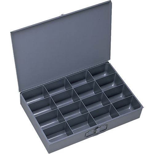 Compartment Scoop Boxes, Steel, 16 Slots, 18" W x 12" D x 3" H, Grey Rock Safety Industrial Ltd