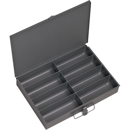 Boîtes &agrave; fond courb&eacute;, Acier, 8 compartiments, 13-3/8" la x 9-1/4" p, 2" h, Gris Rock Safety Industrial Ltd