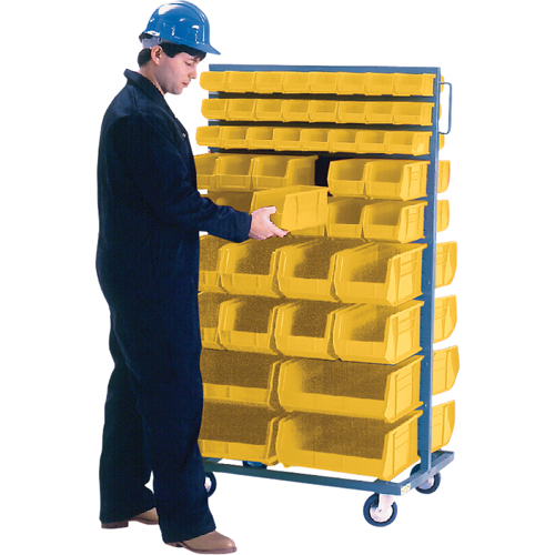 Double-Sided Mobile Bin Rack, Double-sided, 96 bins, 36" W x 24" D x 63" H Rock Safety Industrial Ltd