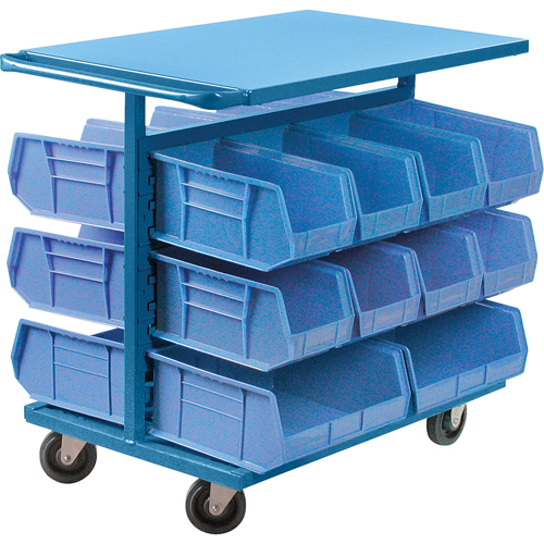 Bin Cart with Bins, Double-sided, 20 bins, 24" W x 38-1/2" D x 36-1/2" H Rock Safety Industrial Ltd
