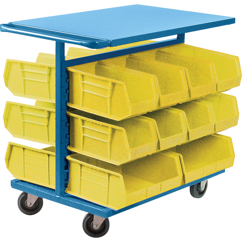 Bin Cart with Bins, Double-sided, 20 bins, 24" W x 38-1/2" D x 36-1/2" H Rock Safety Industrial Ltd