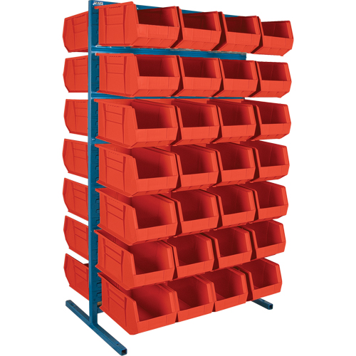 Support stationnaire deux c&ocirc;t&eacute;s pour bacs, 36" la x 24" p x 61" h, 56 bacs Rock Safety Industrial Ltd