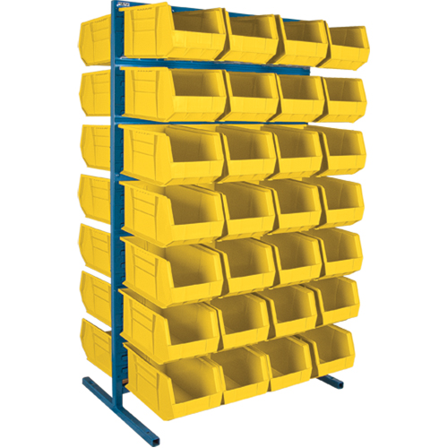Support stationnaire deux c&ocirc;t&eacute;s pour bacs, 36" la x 24" p x 61" h, 56 bacs Rock Safety Industrial Ltd