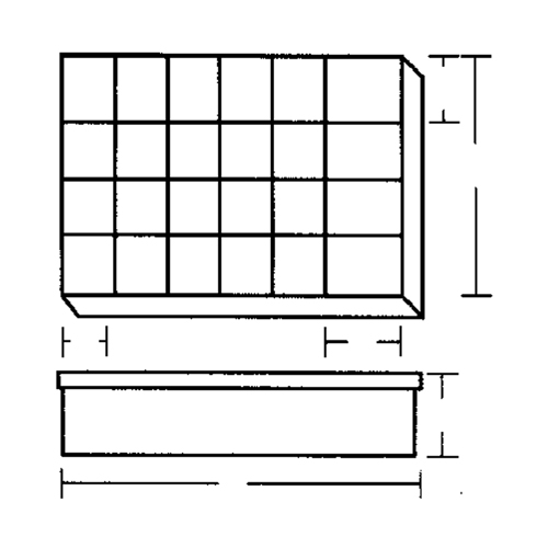 Boîte &agrave; compartiments, Plastique, 24 compartiments, 18-1/2" la x 13" p, 3" h, Gris Rock Safety Industrial Ltd