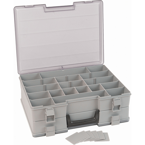 Boîte &agrave; compartiments, Plastique, 48 compartiments, 15-1/2" la x 11-3/4" p, 5" h, Gris Rock Safety Industrial Ltd