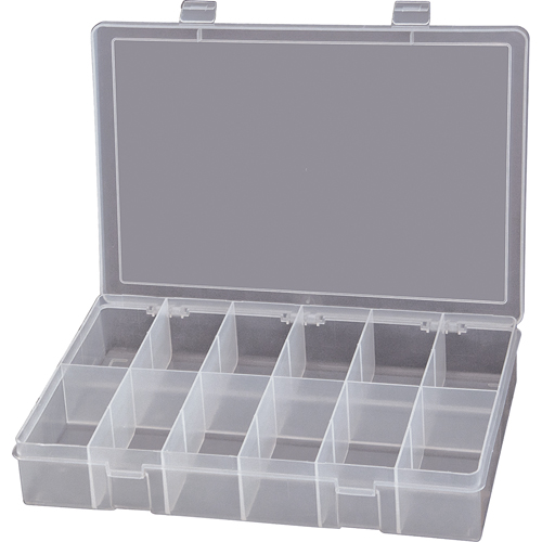 Boîtes &agrave; compartiments compactes en polypropyl&egrave;ne, 13-1/8" la x 9" p x 2-5/16" h, 12 compartiments Rock Safety Industrial Ltd