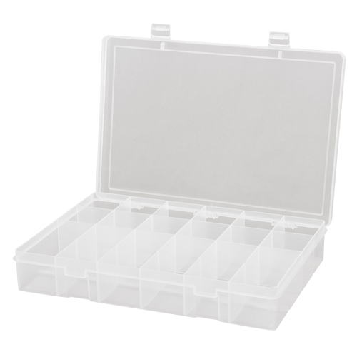Compact Polypropylene Compartment Cases, 13-1/8" W x 9" D x 2-5/16" H, 18 Compartments Rock Safety Industrial Ltd