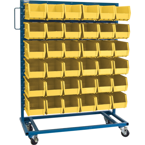 Single-Sided Mobile Bin Rack, Single-sided, 36 bins, 36" W x 16" D x 46-1/2" H Rock Safety Industrial Ltd