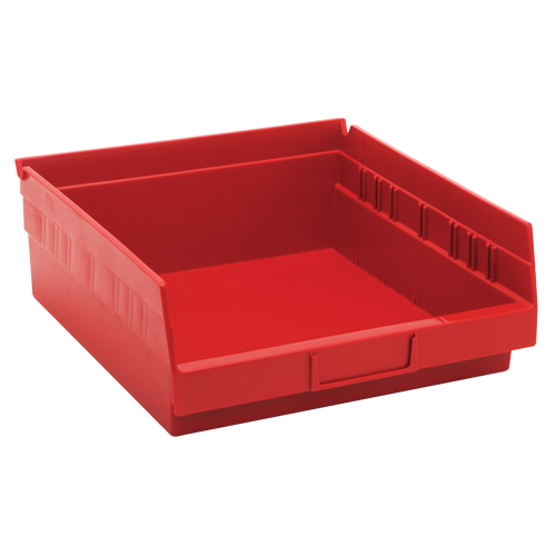Bacs de rangement pour tablettes, 11-1/8" la x 4" H x 11-5/8" p, Rouge, Capacit&eacute; 30 lb Rock Safety Industrial Ltd