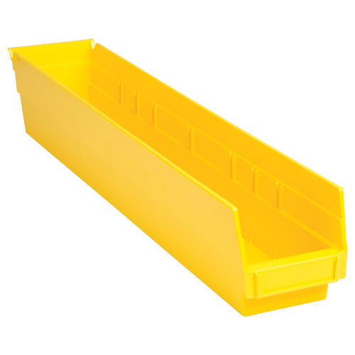 Bacs de rangement pour tablettes, 4-1/8" la x 4" H x 23-5/8" p, Jaune, Capacit&eacute; 50 lb Rock Safety Industrial Ltd