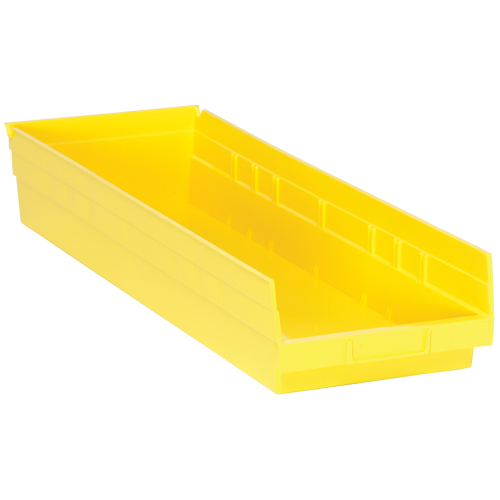 Bacs de rangement pour tablettes, 8-3/8" la x 4" H x 23-5/8" p, Jaune, Capacit&eacute; 50 lb Rock Safety Industrial Ltd