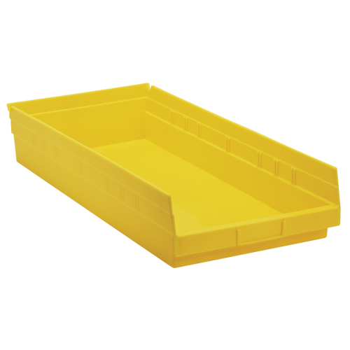 Bacs de rangement pour tablettes, 11-1/8" la x 4" H x 23-5/8" p, Jaune, Capacit&eacute; 50 lb Rock Safety Industrial Ltd