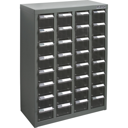 Casiers pour pi&egrave;ces KPC-500, Acier galvanis&eacute;, 32 tiroirs, 18-1/10" x 8-7/10" x 25-3/5", Gris Rock Safety Industrial Ltd