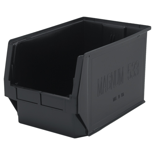 Bac MAGNUM en mat&eacute;riau recycl&eacute;, 7-7/8" ha x 12-3/8" la x 19-3/4" p, Capacit&eacute; de 150 lb, Noir Rock Safety Industrial Ltd