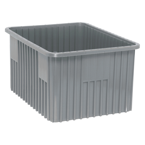 Divider Box&reg; Containers, Plastic, 22.5" W x 17.5" D x 12" H, Grey Rock Safety Industrial Ltd