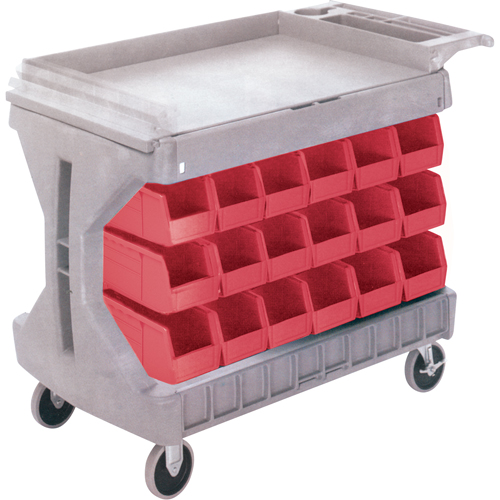Pro Cart With Blue Bins, Double-sided, 36 bins, 45-5/18" W x 24" D x 34-3/4" H Rock Safety Industrial Ltd