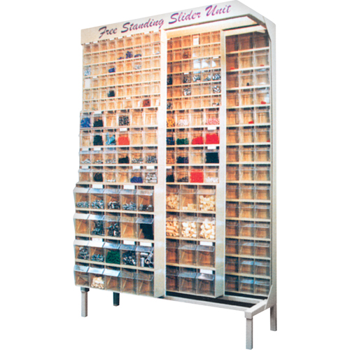 Free Standing Slider System, 48" W x 18" D x 77" H, 56 Bins Rock Safety Industrial Ltd