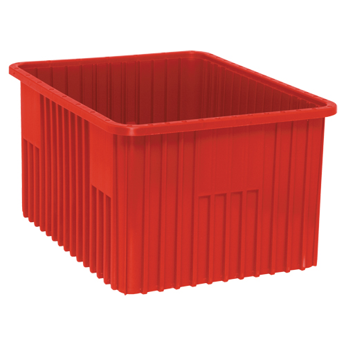 Contenants Divider Box, Plastique, 22,5" la x 17,5" p x 12" h, Rouge Rock Safety Industrial Ltd