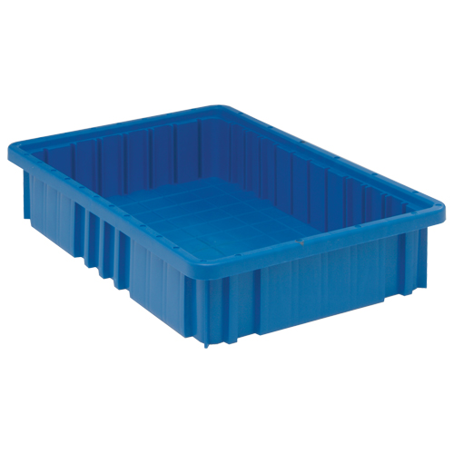 Divider Box&reg; Containers, Plastic, 16.5" W x 10.9" D x 3.5" H, Blue Rock Safety Industrial Ltd