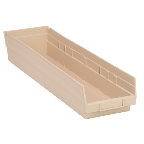 Bac pour &eacute;tag&egrave;re &eacute;conomique, 6-5/8" la, 4" h x 23-5/8" p, Ivoire Rock Safety Industrial Ltd