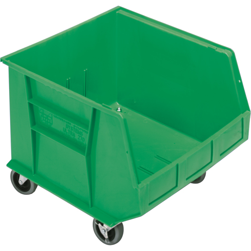 Mobile Bin, 14" H x 16-1/2" W x 18" D, 75 lbs. Capacity, Green Rock Safety Industrial Ltd