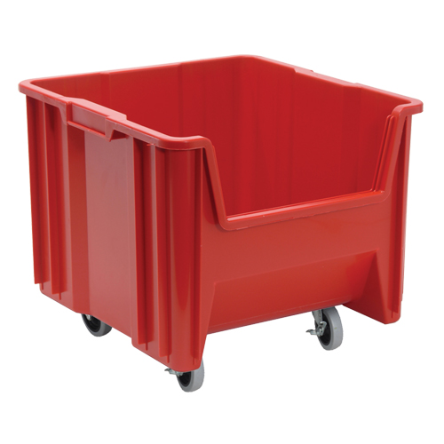 Bac g&eacute;ant mobile empilable, 12-1/2" ha x 16-1/2" la x 17-1/2" p, Capacit&eacute; de 250 lb, Rouge Rock Safety Industrial Ltd