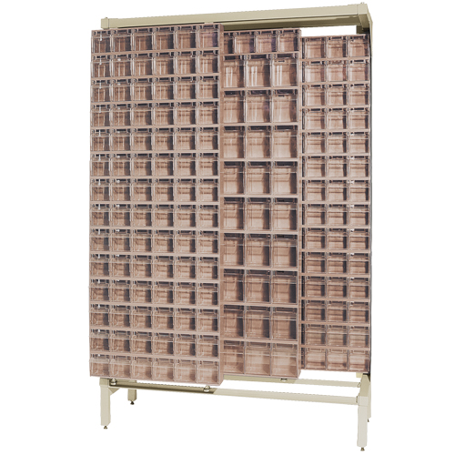 Syst&egrave;me de stockage &agrave; glissi&egrave;re &agrave; bacs basculants autonome, 48" la x 18" p x 77" h, 303 tiroirs Rock Safety Industrial Ltd
