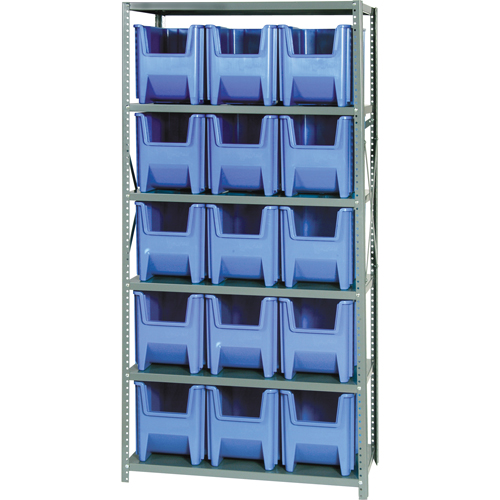 &eacute;l&eacute;ment de rayonnage avec bacs empilables, Acier, Sans boulons, Capacit&eacute; 800 lb, 36" la x 75" h x 18" p Rock Safety Industrial Ltd