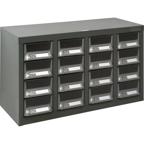 KPC-400 Parts Cabinet, Galvanized Steel, 16 Drawers, 23-1/10" x 8-7/10" x 13-4/5", Grey Rock Safety Industrial Ltd