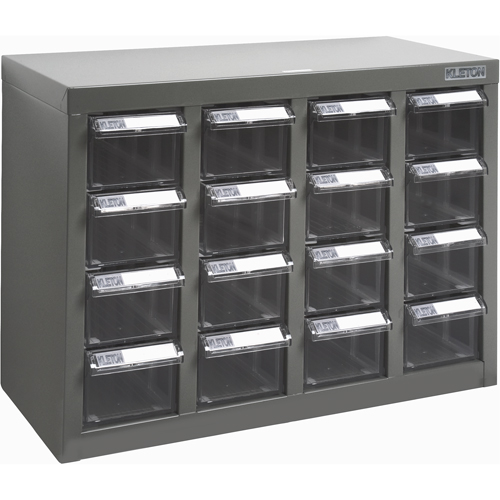 Casiers pour pi&egrave;ces KPC-500, Acier galvanis&eacute;, 16 tiroirs, 18-3/10" x 8-7/10" x 13-4/5", Gris Rock Safety Industrial Ltd