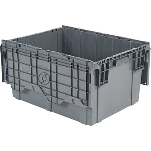 Contenants de distribution Flipak en plastique poly&eacute;thyl&egrave;ne (PE), 39" x 14" x 13", Gris Rock Safety Industrial Ltd