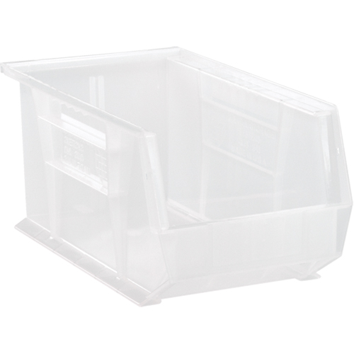 Clear-View Ultra Stack & Hang Bin, 8-1/4" W x 7" H x 14-3/4" D, Clear Rock Safety Industrial Ltd